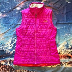 The North Face Pink and Orange Polyester Vest